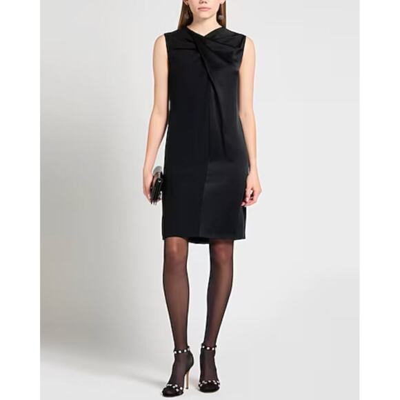 Burberry‎  Draped Satin-back Crepe Dress in Black - Picture 2 of 6